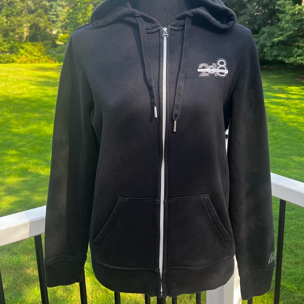 DISNEY PARK WOMENS CINDERELLA CASTLE BLACK HOODIE SIZE MEDIUM